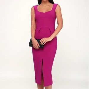 Magenta Midi Dress